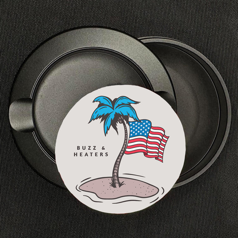 American Flag And Palm Tree